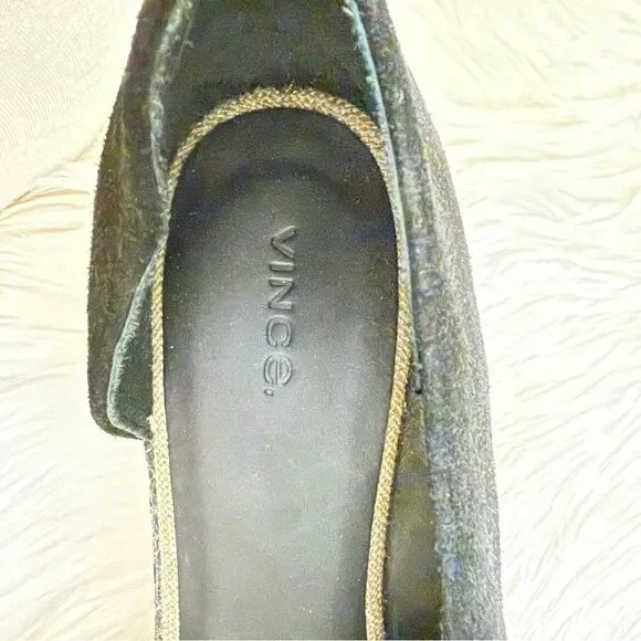 [Vince] Espadrille Black Peep Toe Wedges - Size 10